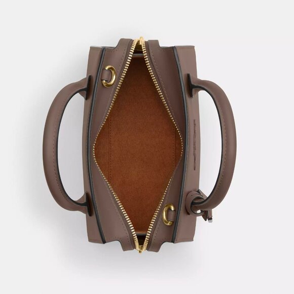 NWT COACH Andrea Carryall Bag - Smooth Leather/Gold/Dark Stone - CP081 $428 - Picture 6 of 11